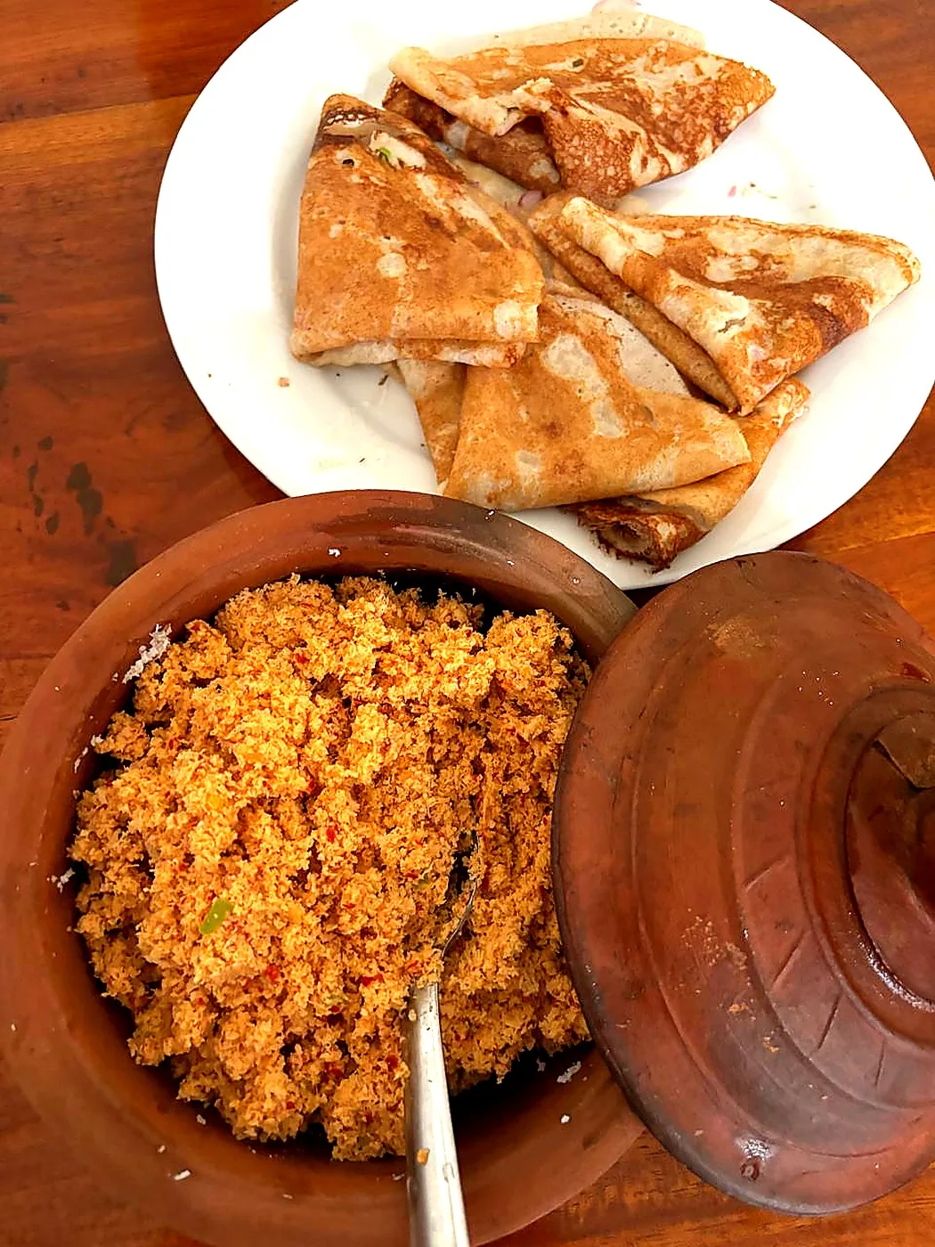 Roti with pol sambol